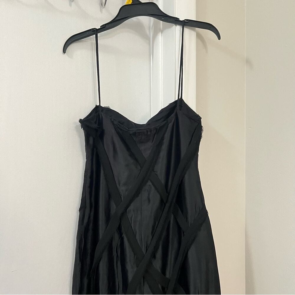 Zara Black FLORAL SATIN MIDI DRESS - Picture 13 of 15